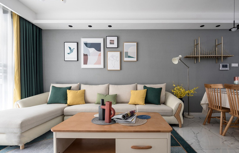 89㎡藍灰+北歐，小戶型空間不浪費1㎡！