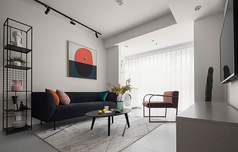 局部點(diǎn)綴橙色系軟裝，讓家有簡(jiǎn)約的內(nèi)涵！