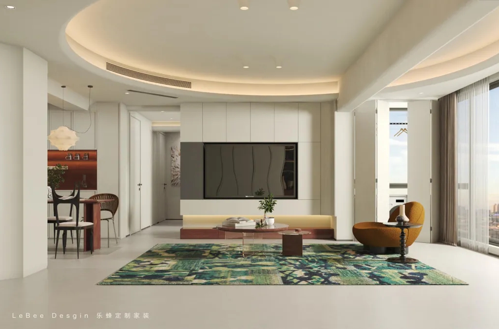 深圳.塘朗城130㎡ | 全屋奶油色系+弧形設(shè)計，每天都像住在溫柔云端里